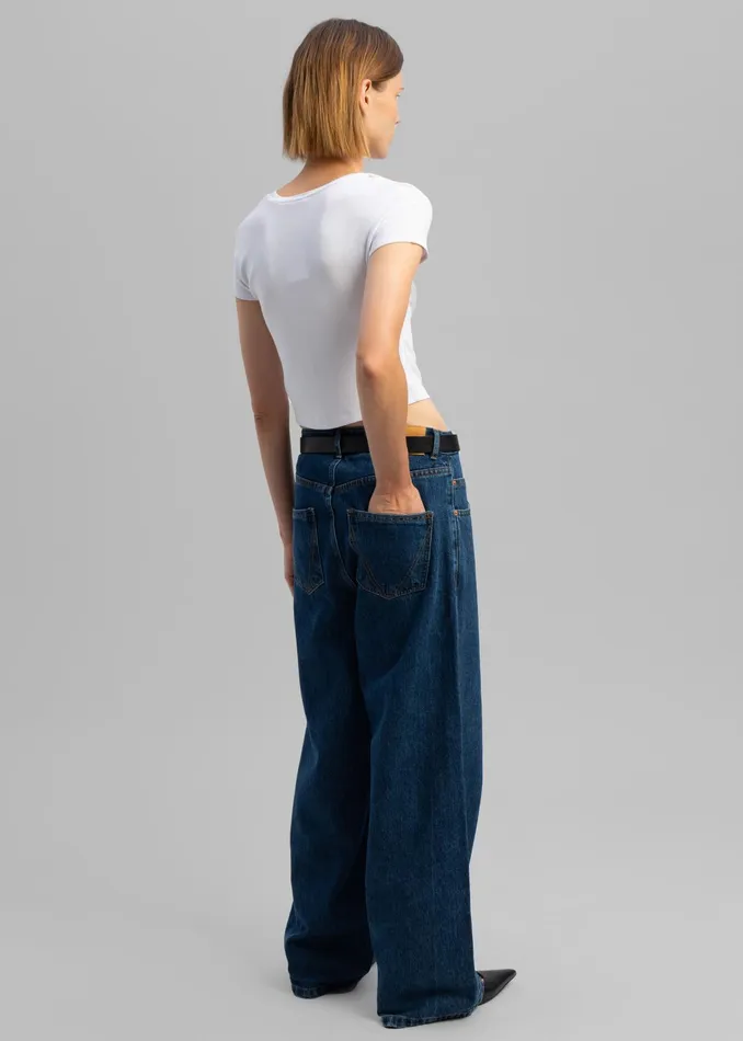 The Frankie Shop Bottoms Clemmie Jeans 8211 Dark Indigo 8211 Women