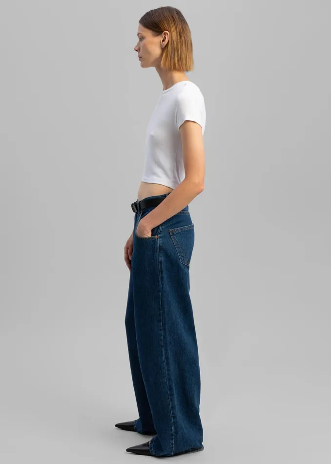 The Frankie Shop Bottoms Clemmie Jeans 8211 Dark Indigo 8211 Women