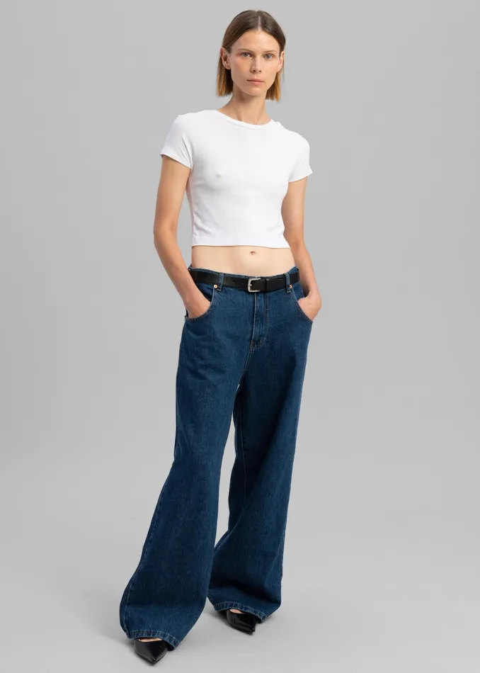 The Frankie Shop Bottoms Clemmie Jeans 8211 Dark Indigo 8211 Women