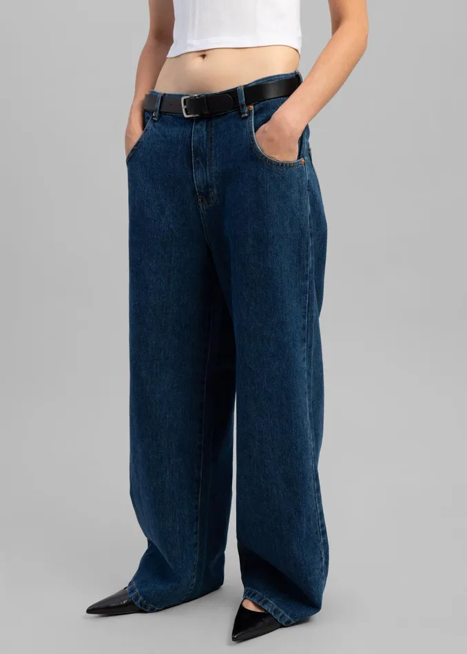 The Frankie Shop Bottoms Clemmie Jeans 8211 Dark Indigo 8211 Women