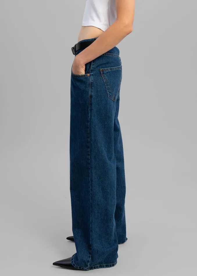 The Frankie Shop Bottoms Clemmie Jeans 8211 Dark Indigo 8211 Women