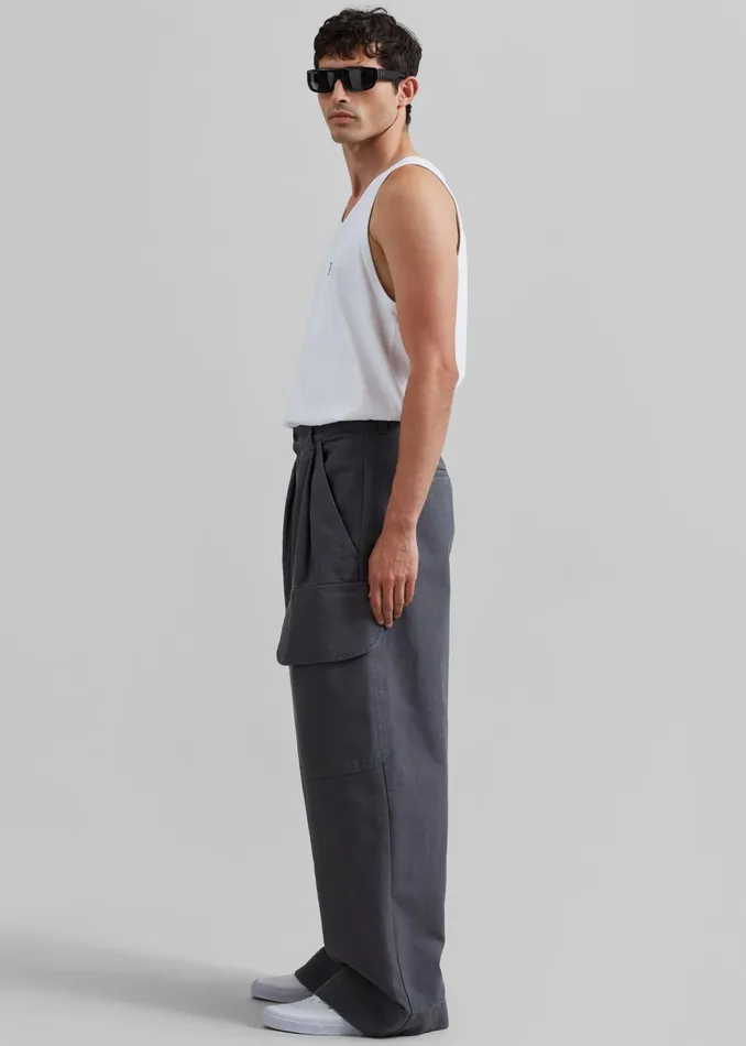 The Frankie Shop Bottoms Jw Anderson Relaxed Cargo Trousers 8211 Grey 8211 Men