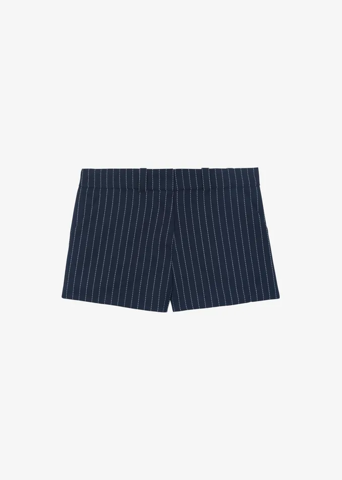 The Frankie Shop Bottoms Kate Twill Mini Shorts 8211 NavyWhite Pinstripe 8211 Women