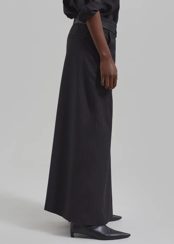 The Frankie Shop Bottoms Kerry Maxi Skirt 8211 Black Pinstripe 8211 Women