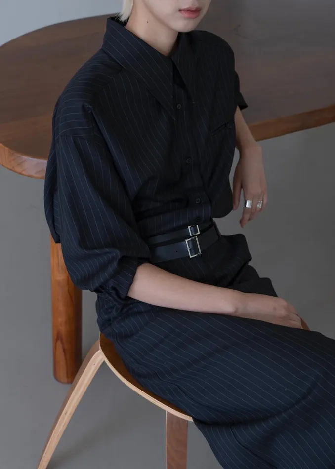 The Frankie Shop Bottoms Kerry Maxi Skirt 8211 Black Pinstripe 8211 Women