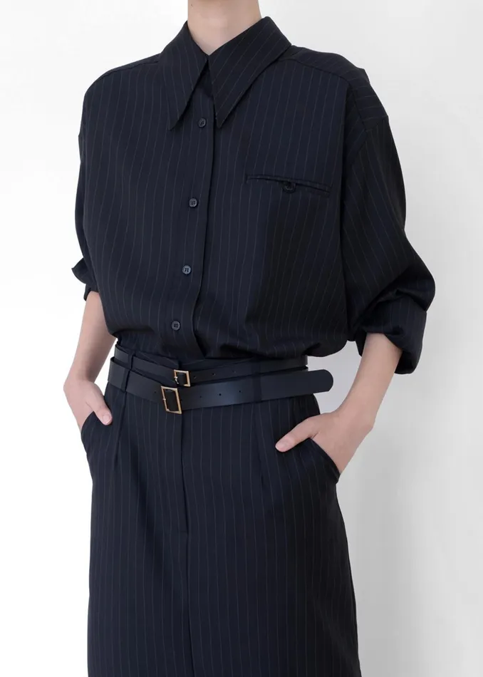 The Frankie Shop Bottoms Kerry Maxi Skirt 8211 Black Pinstripe 8211 Women