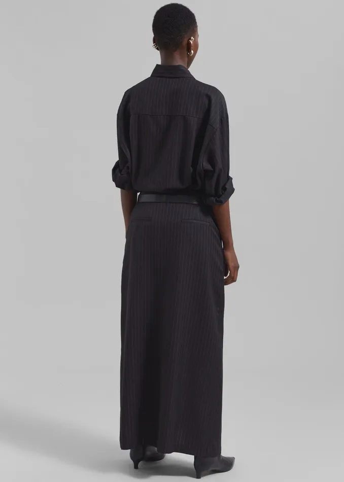 The Frankie Shop Bottoms Kerry Maxi Skirt 8211 Black Pinstripe 8211 Women