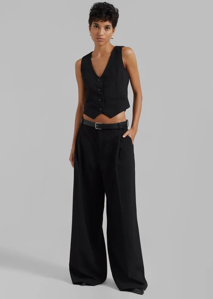 The Frankie Shop Bottoms Lillian Wide Trousers 8211 Black 8211 Women