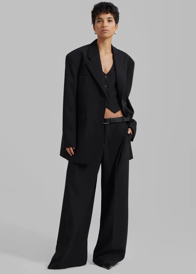The Frankie Shop Bottoms Lillian Wide Trousers 8211 Black 8211 Women