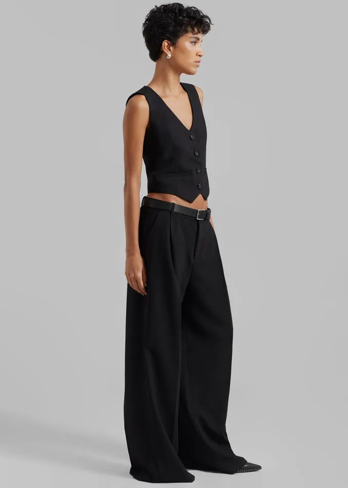 The Frankie Shop Bottoms Lillian Wide Trousers 8211 Black 8211 Women
