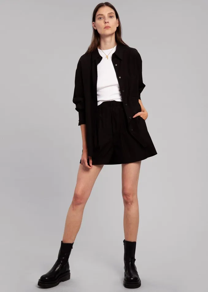 The Frankie Shop Bottoms Lui Organic Cotton Boxer Short 8211 Black 8211 Women The Frankie Shop Bottoms Lui Organic Cotton Boxer Short 8211 Black 8211 Women