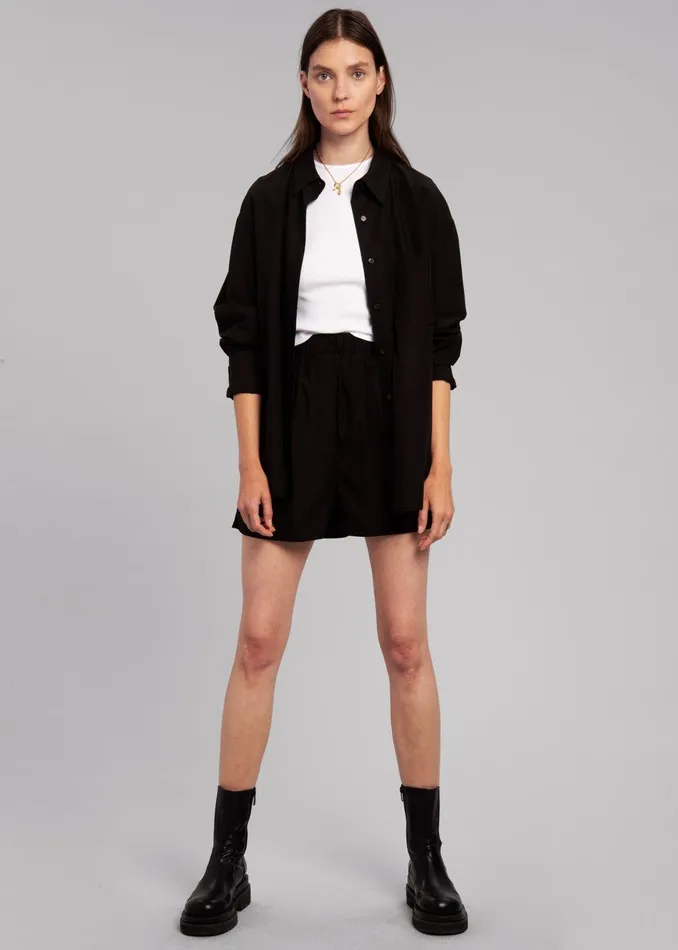 The Frankie Shop Bottoms Lui Organic Cotton Boxer Short 8211 Black 8211 Women
