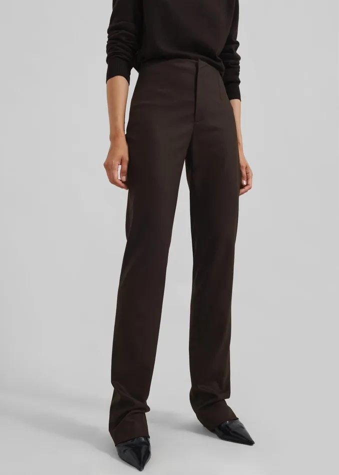 The Frankie Shop Bottoms Morrison Long Trousers 8211 Brown 8211 Women