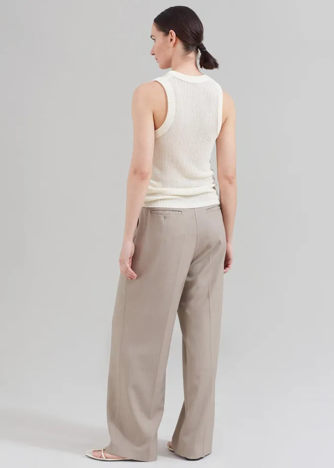 The Frankie Shop Bottoms Nessi Pintuck Trousers 8211 Taupe 8211 Women