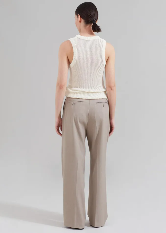 The Frankie Shop Bottoms Nessi Pintuck Trousers 8211 Taupe 8211 Women