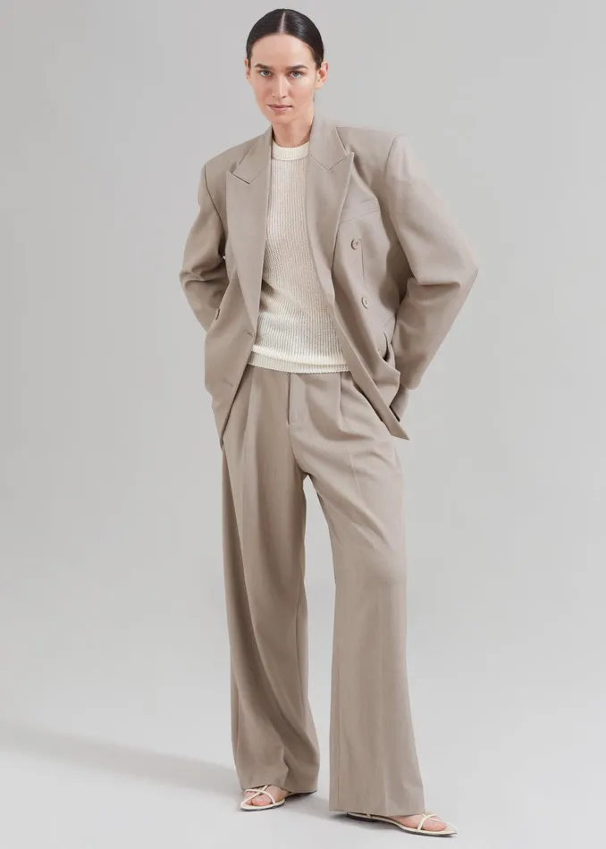 The Frankie Shop Bottoms Nessi Pintuck Trousers 8211 Taupe 8211 Women