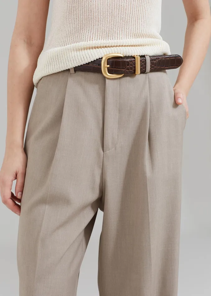 The Frankie Shop Bottoms Nessi Pintuck Trousers 8211 Taupe 8211 Women