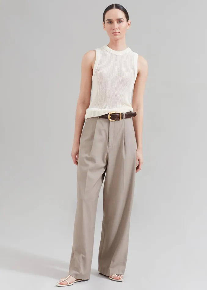 The Frankie Shop Bottoms Nessi Pintuck Trousers 8211 Taupe 8211 Women