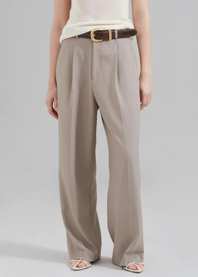 The Frankie Shop Bottoms Nessi Pintuck Trousers 8211 Taupe 8211 Women