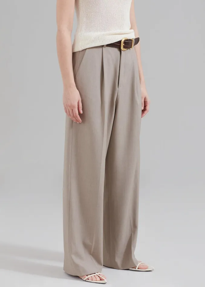 The Frankie Shop Bottoms Nessi Pintuck Trousers 8211 Taupe 8211 Women