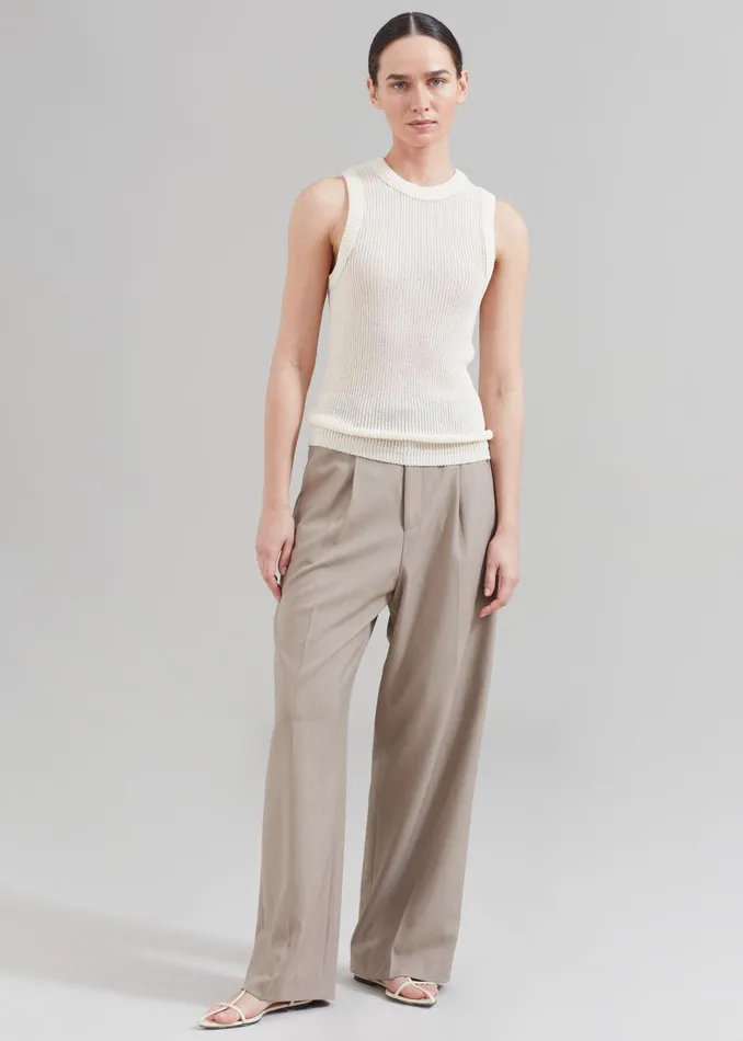 The Frankie Shop Bottoms Nessi Pintuck Trousers 8211 Taupe 8211 Women