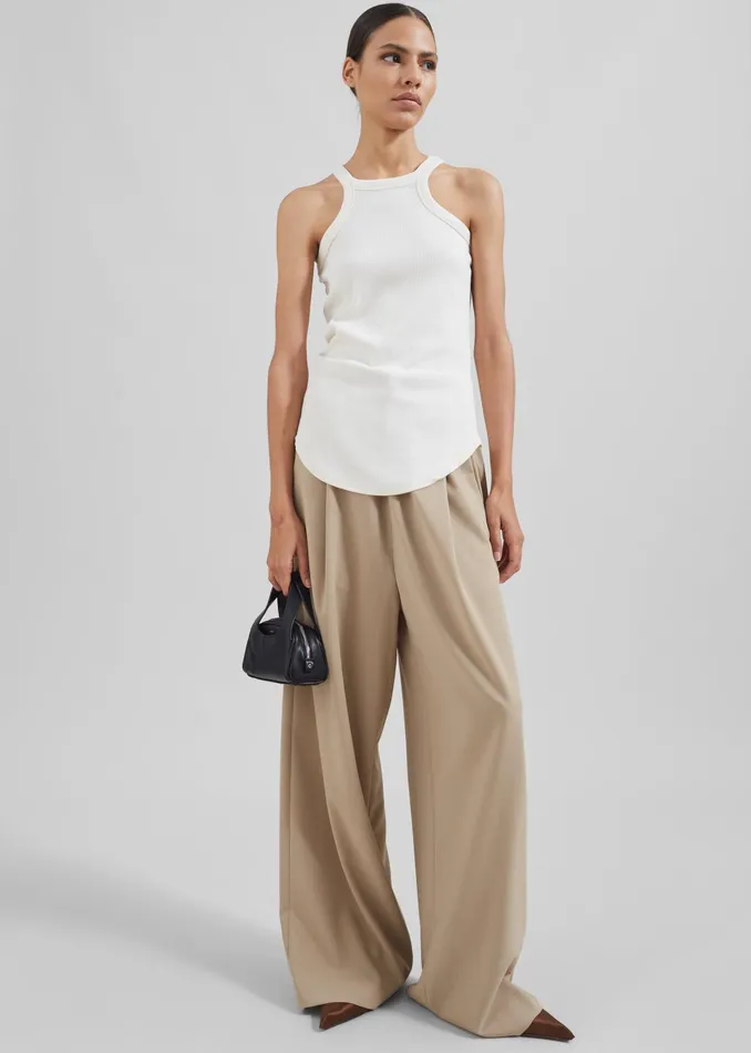 The Frankie Shop Bottoms Neva Wide Trousers 8211 Beige 8211 Women