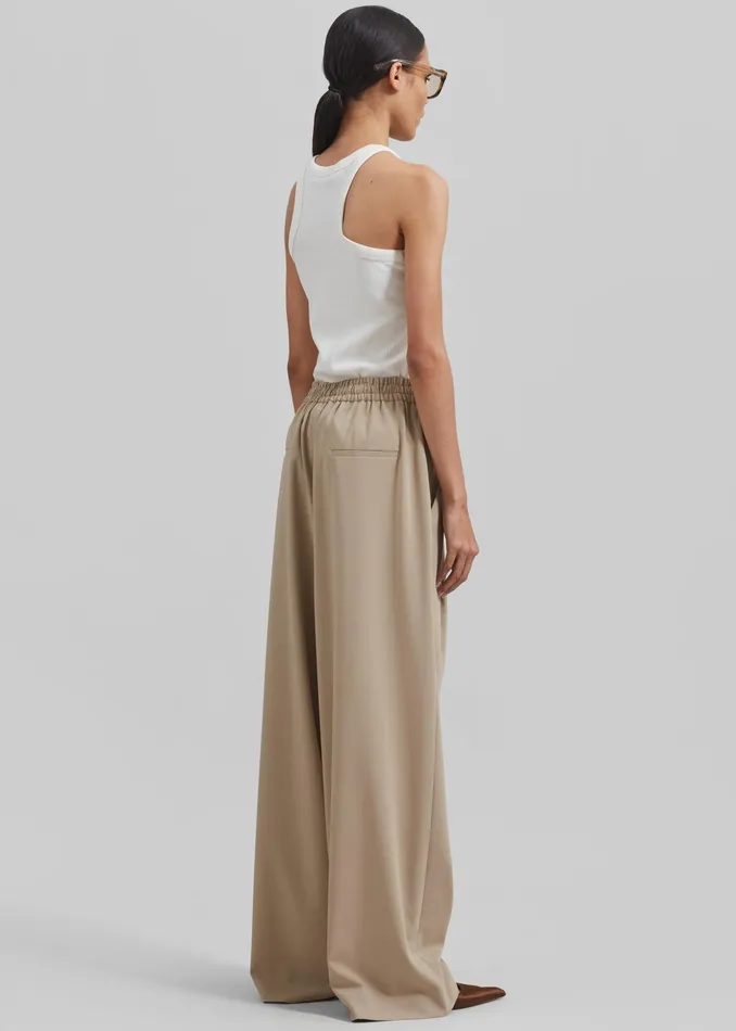 The Frankie Shop Bottoms Neva Wide Trousers 8211 Beige 8211 Women