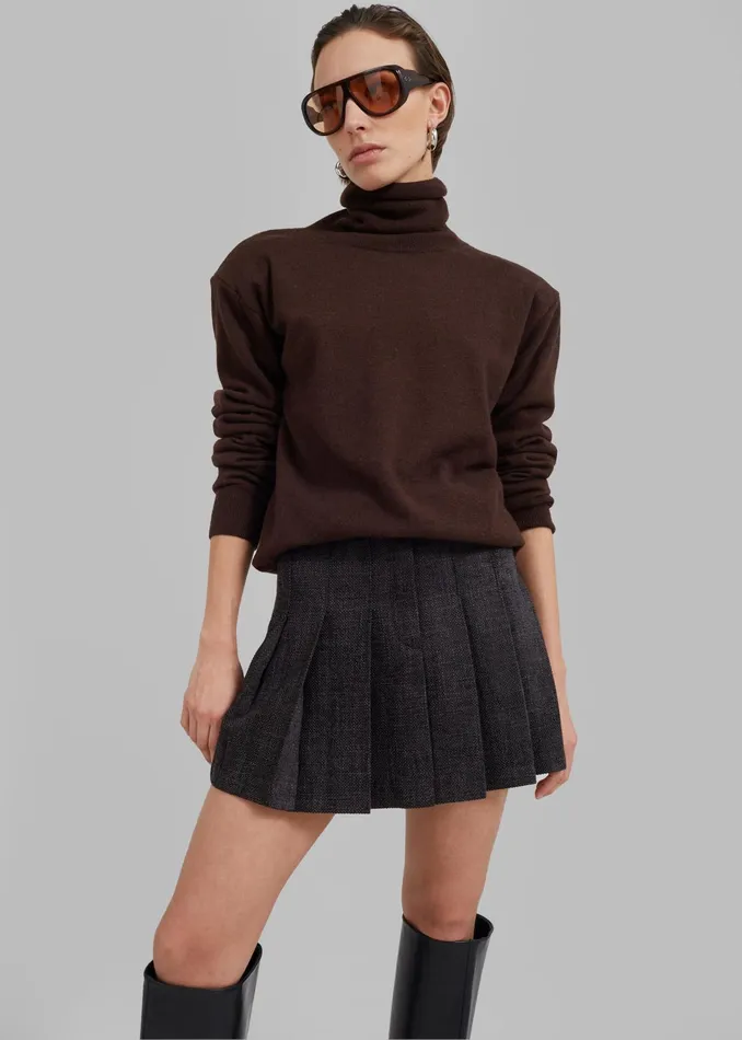 The Frankie Shop Bottoms Niamh Mini Pleated Skirt 8211 Charcoal 8211 Women