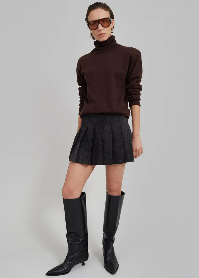 The Frankie Shop Bottoms Niamh Mini Pleated Skirt 8211 Charcoal 8211 Women