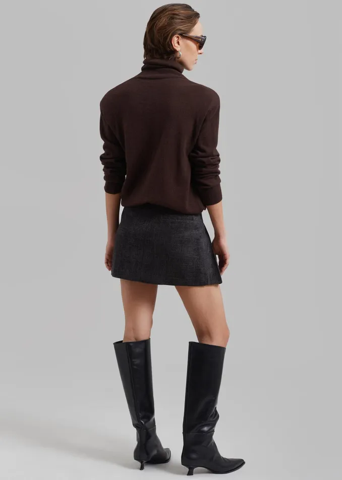 The Frankie Shop Bottoms Niamh Mini Pleated Skirt 8211 Charcoal 8211 Women