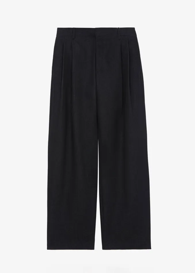 The Frankie Shop Bottoms Stephen Pleated Denim Trousers 8211 Black 8211 Men