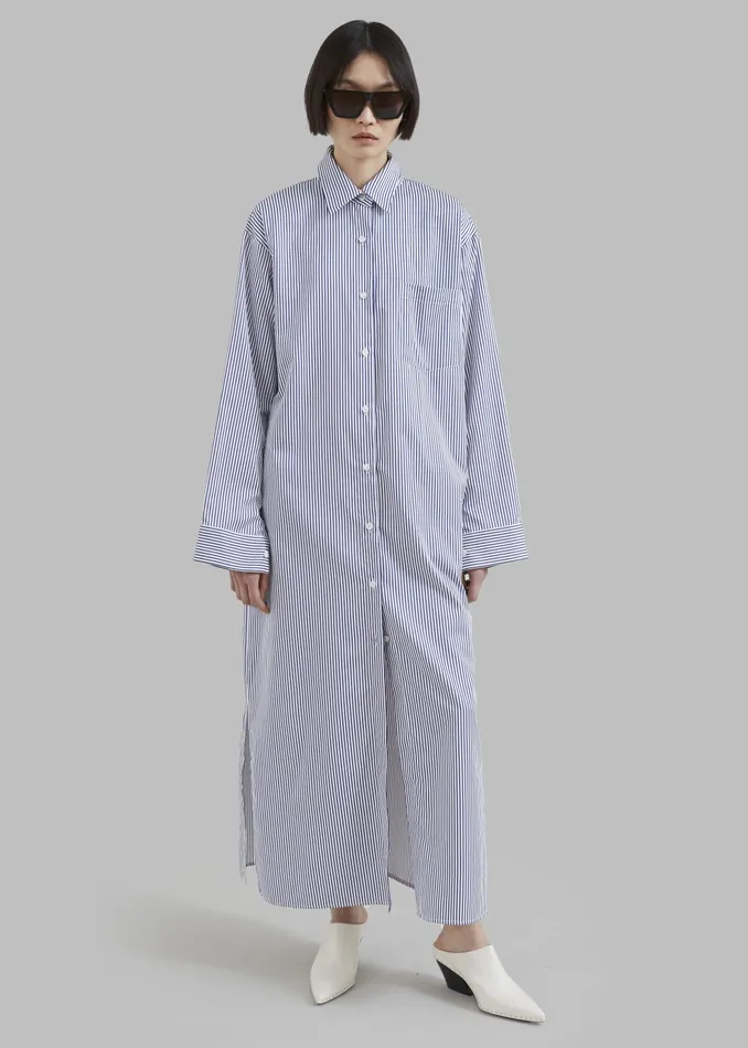 The Frankie Shop Dresses Cala Shirt Dress 8211 Navy Stripe 8211 Women