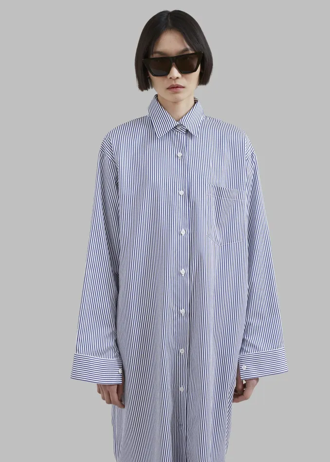 The Frankie Shop Dresses Cala Shirt Dress 8211 Navy Stripe 8211 Women