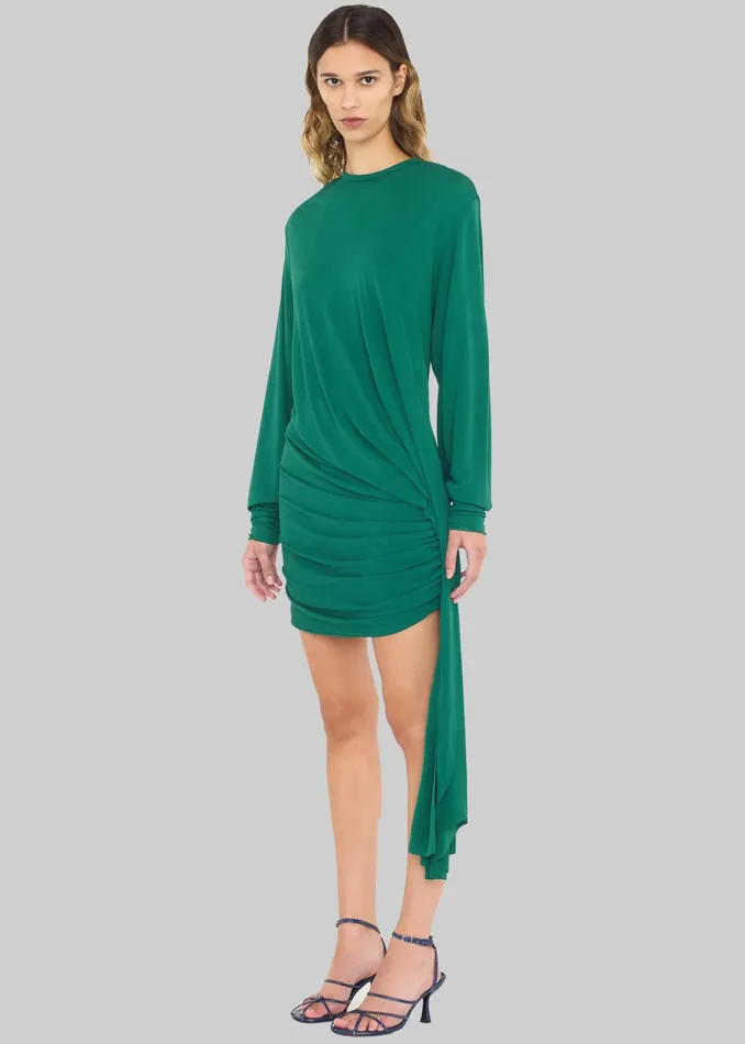 The Frankie Shop Dresses Christopher Esber Side Cowl Drape Extension Dress 8211 Evergreen 8211 Women