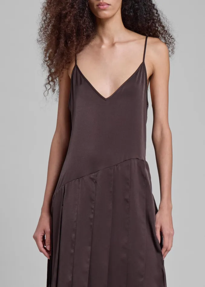 The Frankie Shop Dresses Jw Anderson Ribbon Hem Strap Dress 8211 Chocolate Brown 8211 Women