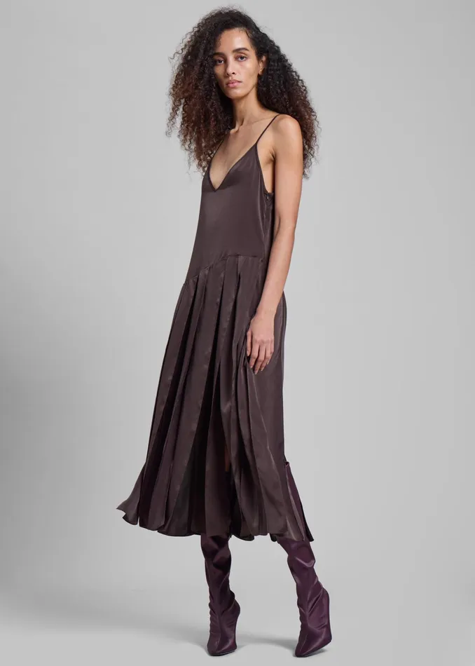 The Frankie Shop Dresses Jw Anderson Ribbon Hem Strap Dress 8211 Chocolate Brown 8211 Women