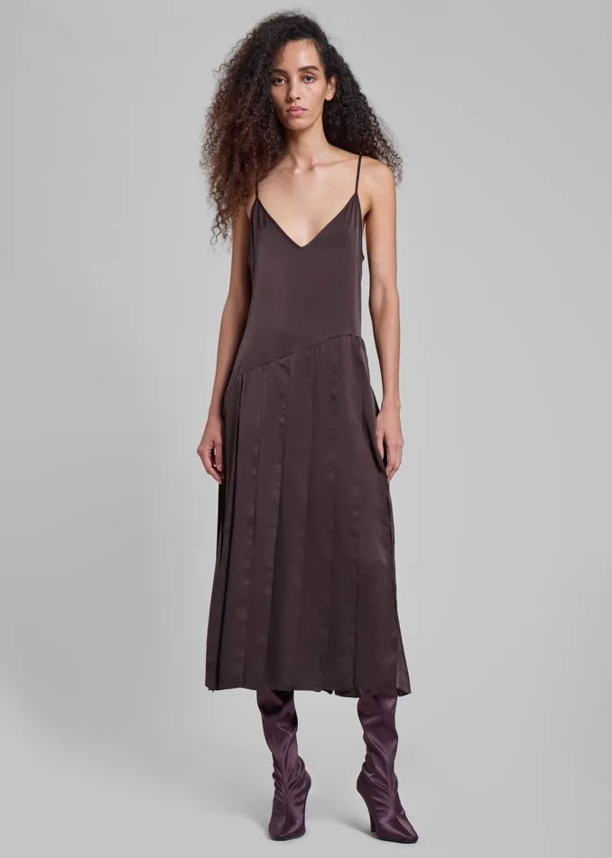 The Frankie Shop Dresses Jw Anderson Ribbon Hem Strap Dress 8211 Chocolate Brown 8211 Women