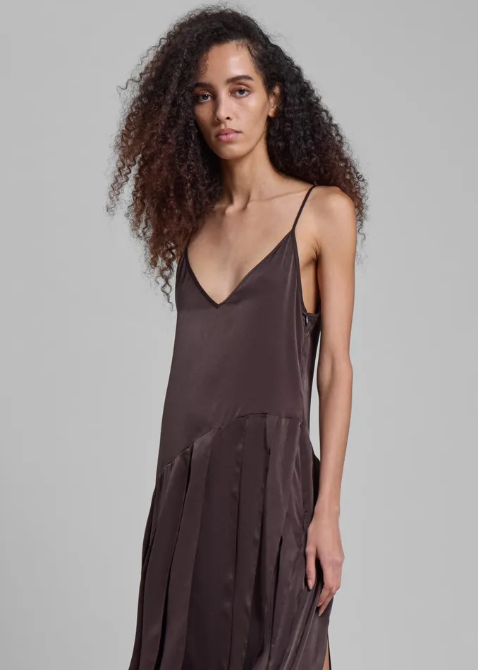 The Frankie Shop Dresses Jw Anderson Ribbon Hem Strap Dress 8211 Chocolate Brown 8211 Women