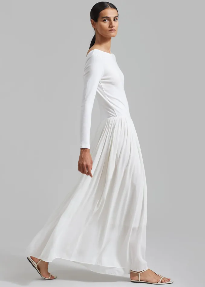 The Frankie Shop Dresses Odette Gathered Skirt Maxi Dress 8211 White 8211 Women The Frankie Shop Dresses Odette Gathered Skirt Maxi Dress 8211 White 8211 Women