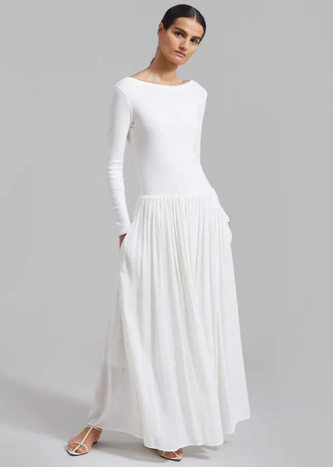 The Frankie Shop Dresses Odette Gathered Skirt Maxi Dress 8211 White 8211 Women