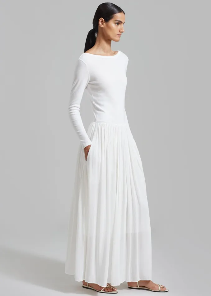 The Frankie Shop Dresses Odette Gathered Skirt Maxi Dress 8211 White 8211 Women