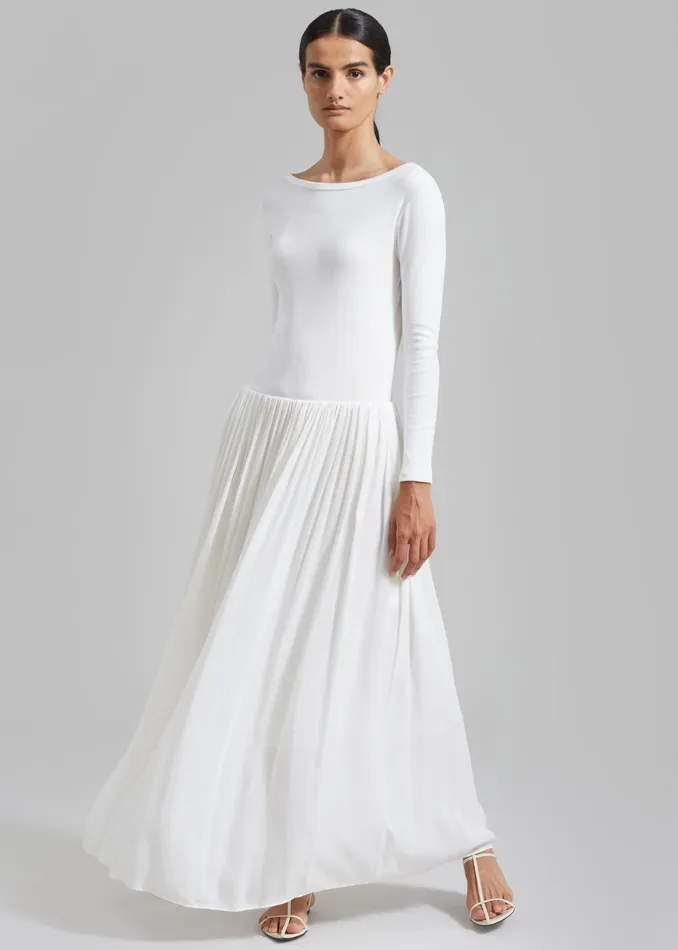 The Frankie Shop Dresses Odette Gathered Skirt Maxi Dress 8211 White 8211 Women