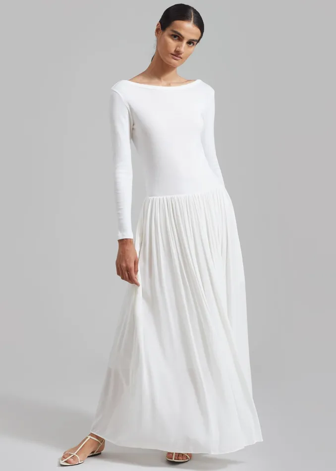 The Frankie Shop Dresses Odette Gathered Skirt Maxi Dress 8211 White 8211 Women