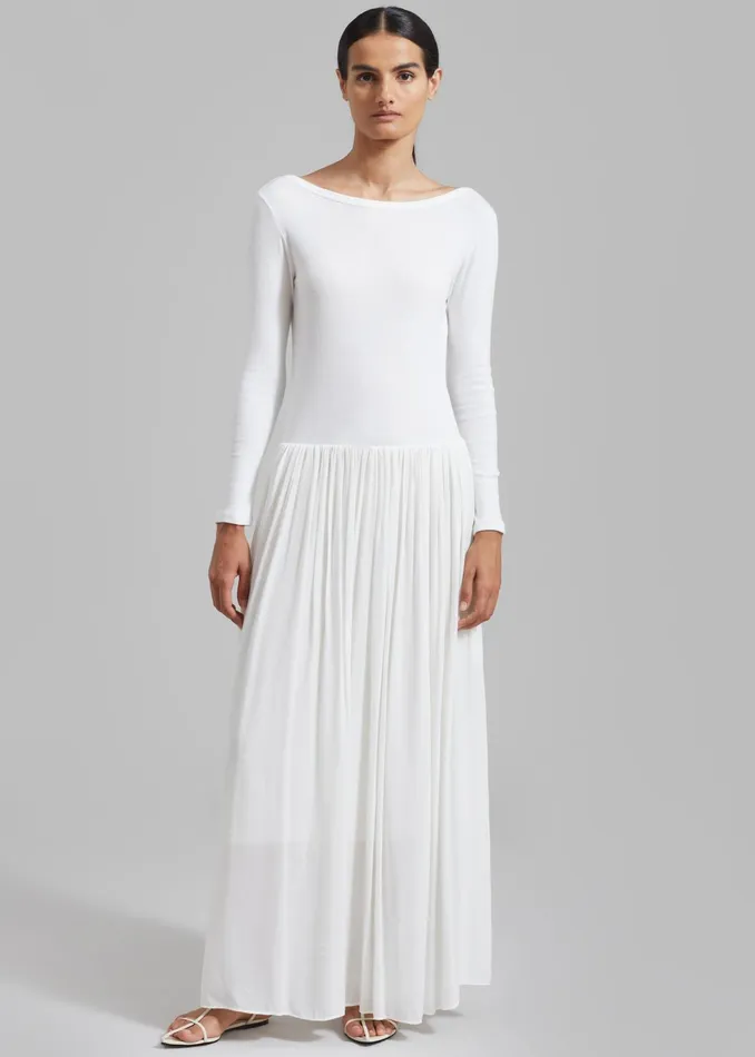 The Frankie Shop Dresses Odette Gathered Skirt Maxi Dress 8211 White 8211 Women