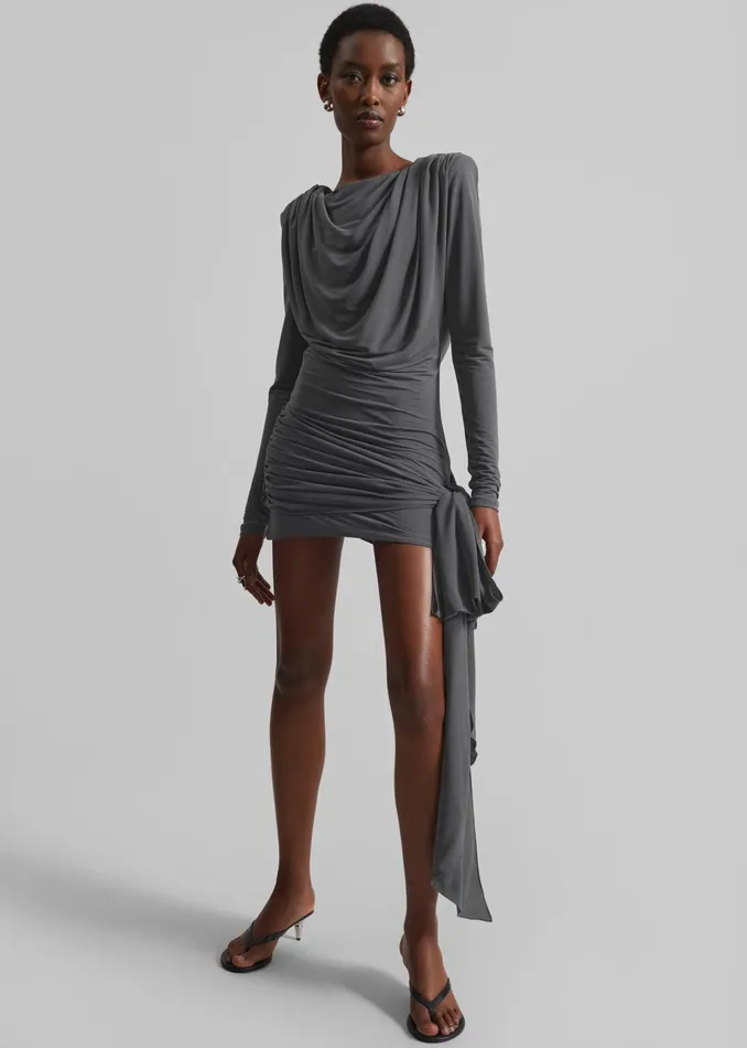 The Frankie Shop Dresses Rotate Mini Waterfall Dress 8211 Gray 8211 Women