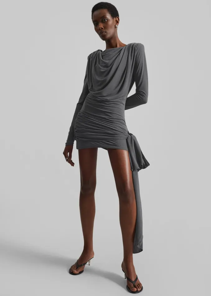 The Frankie Shop Dresses Rotate Mini Waterfall Dress 8211 Gray 8211 Women