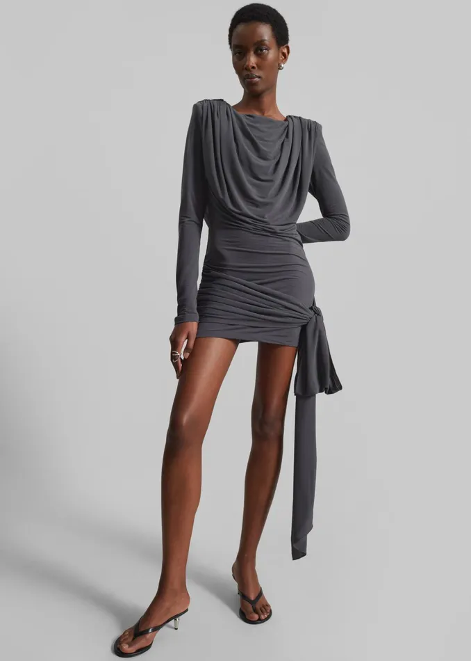 The Frankie Shop Dresses Rotate Mini Waterfall Dress 8211 Gray 8211 Women