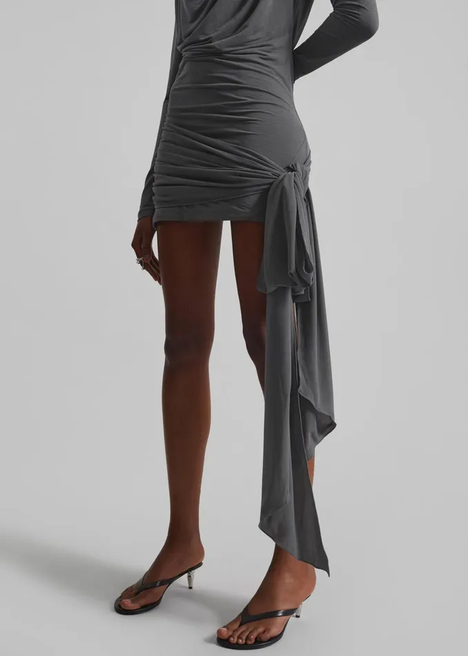 The Frankie Shop Dresses Rotate Mini Waterfall Dress 8211 Gray 8211 Women