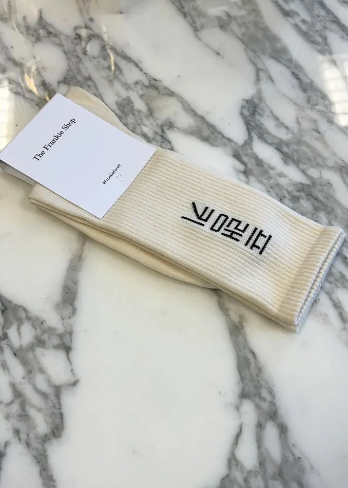 The Frankie Shop Frankie In Korean Ribbed Socks 8211 Vanilla 8211 MenWomen