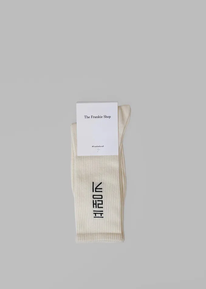 The Frankie Shop Frankie In Korean Ribbed Socks 8211 Vanilla 8211 MenWomen